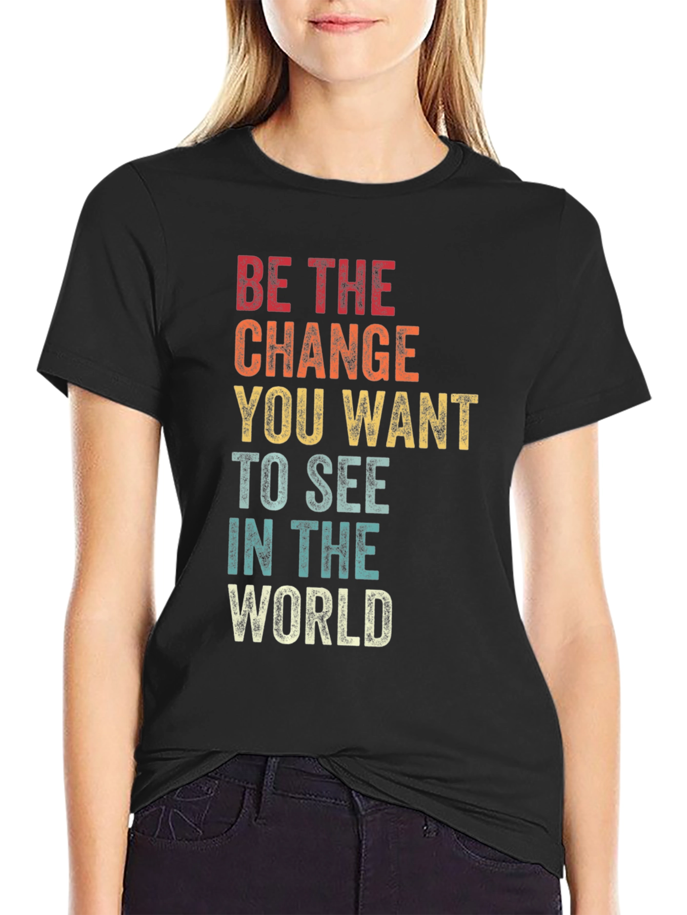 Retro Inspirational T-Shirt - Be The Change