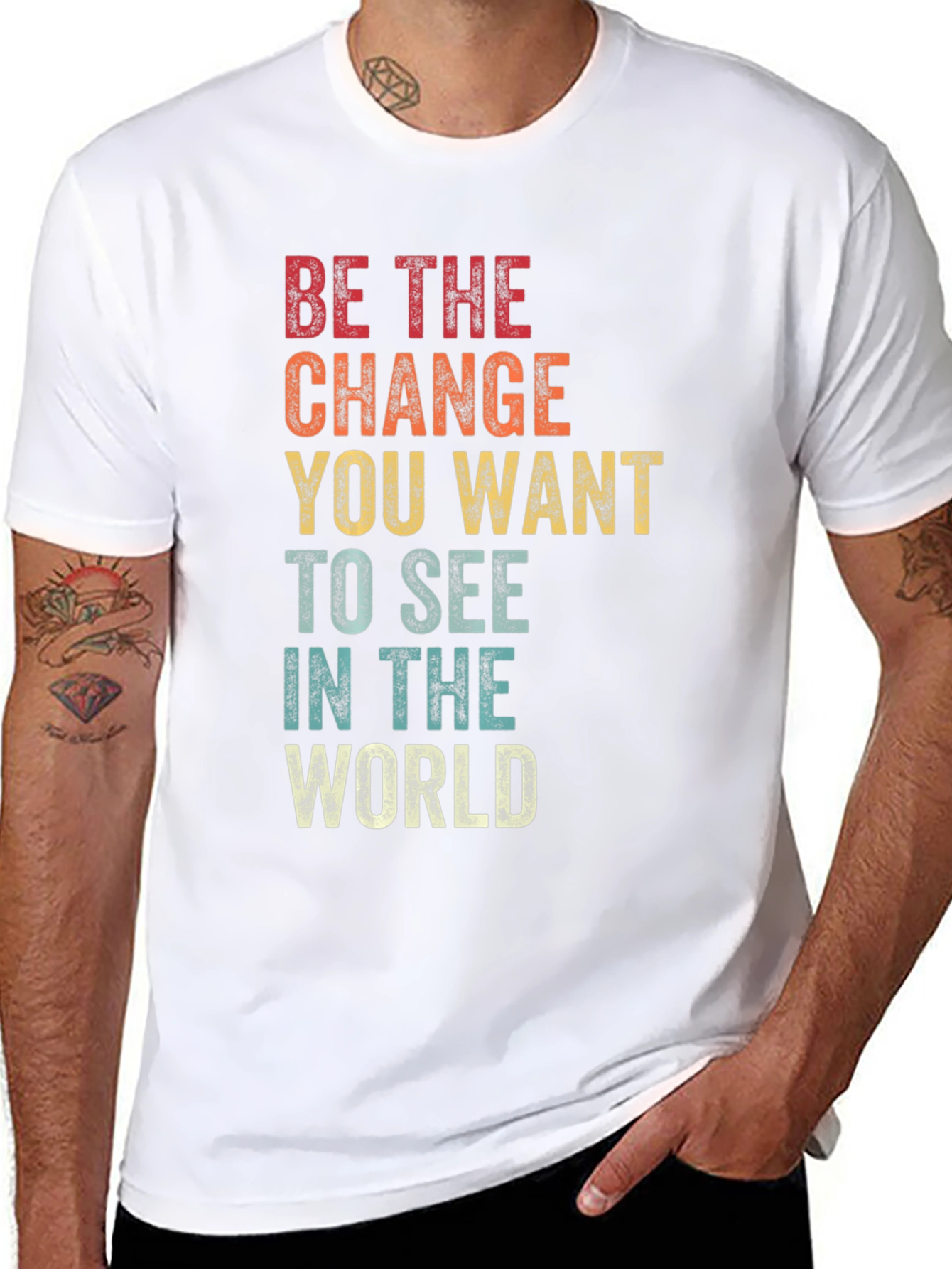 Retro Inspirational T-Shirt - Be The Change