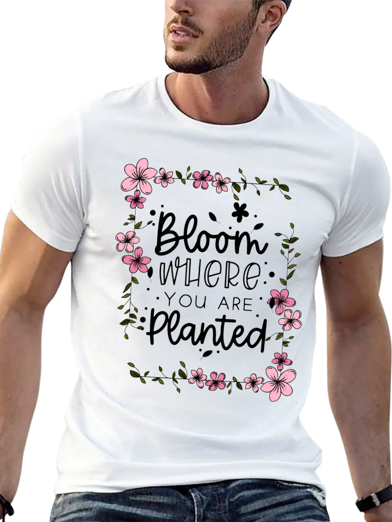 Bloom Where You Are Planted Floral T-Shirt