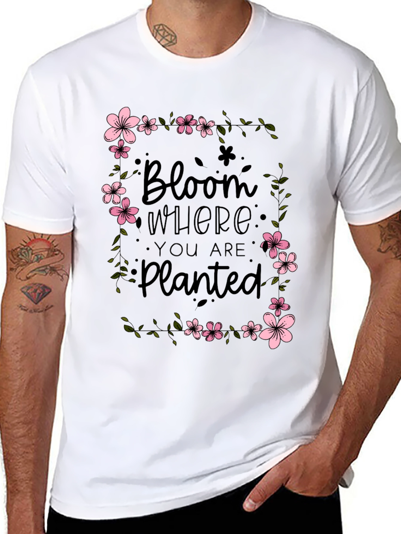 Bloom Where You Are Planted Floral T-Shirt