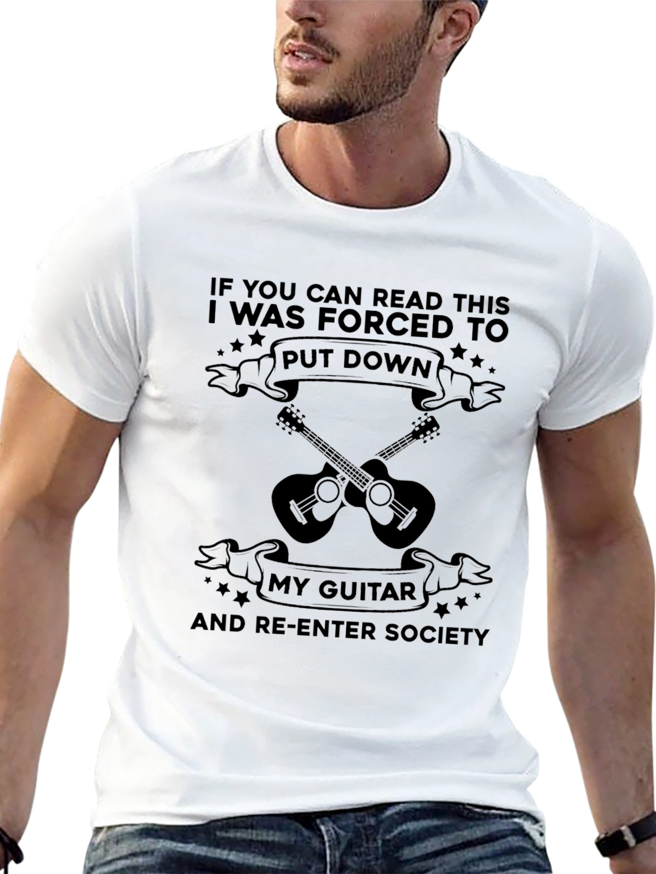 Guitar Lover Tee: Forced to Re-Enter Society