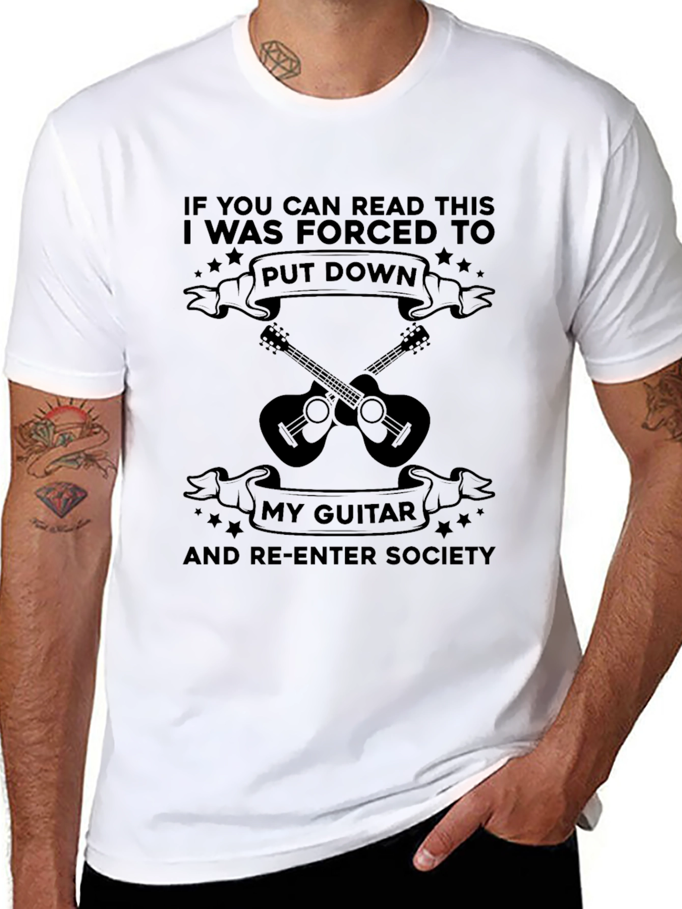 Guitar Lover Tee: Forced to Re-Enter Society
