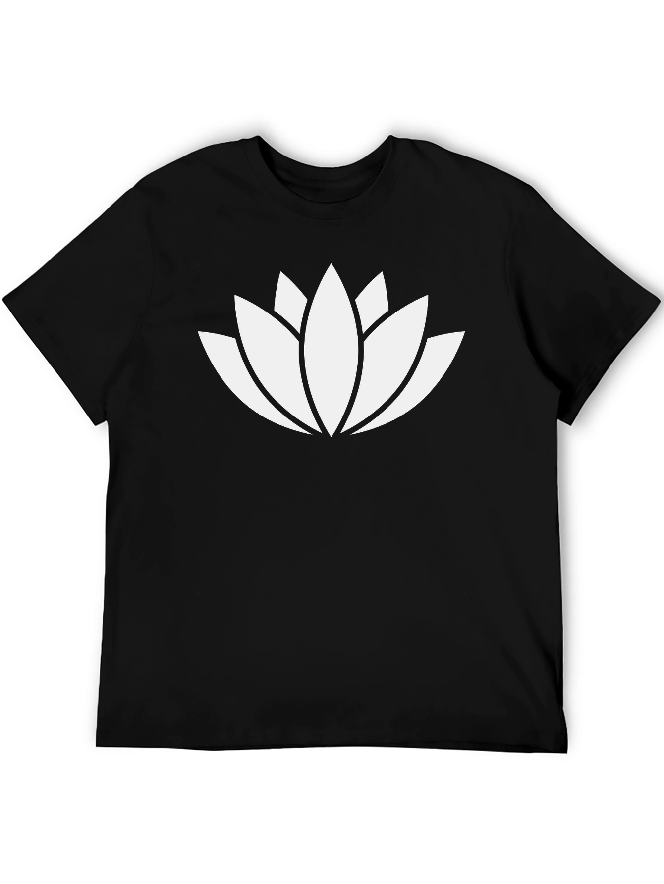 Lotus Flower Graphic T-Shirt - Black Cotton Blend