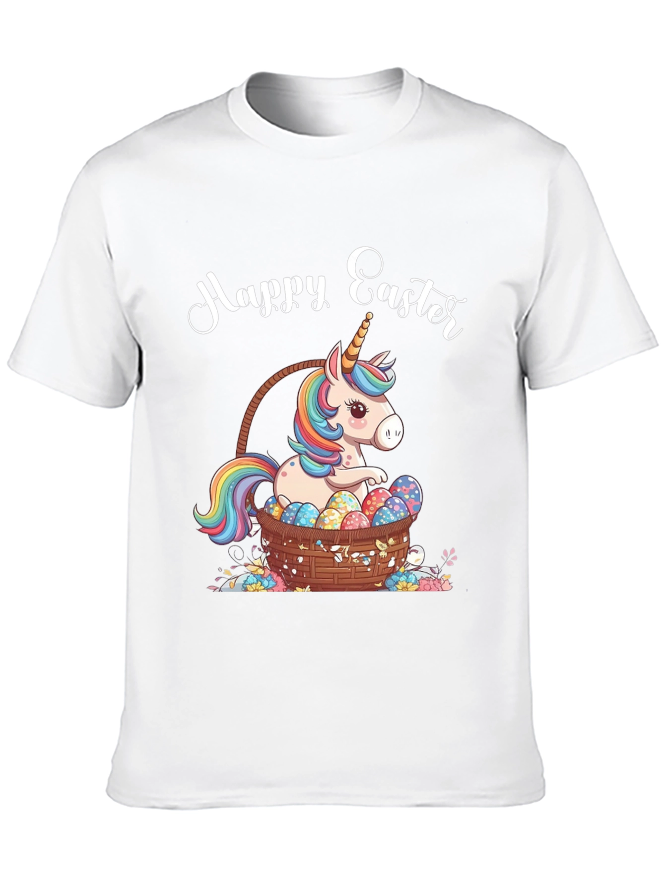 Happy Easter Unicorn Basket T-Shirt