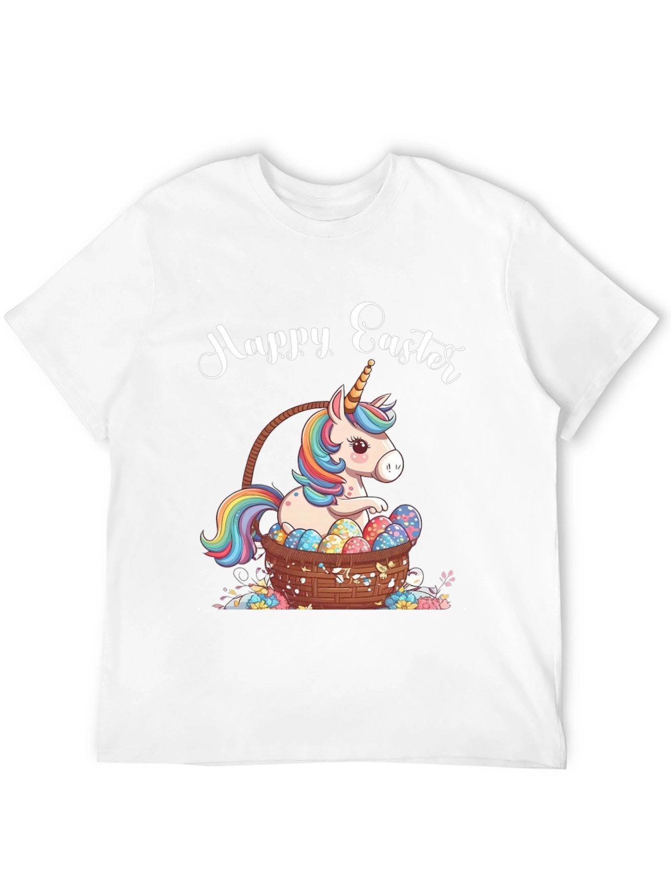 Happy Easter Unicorn Basket T-Shirt
