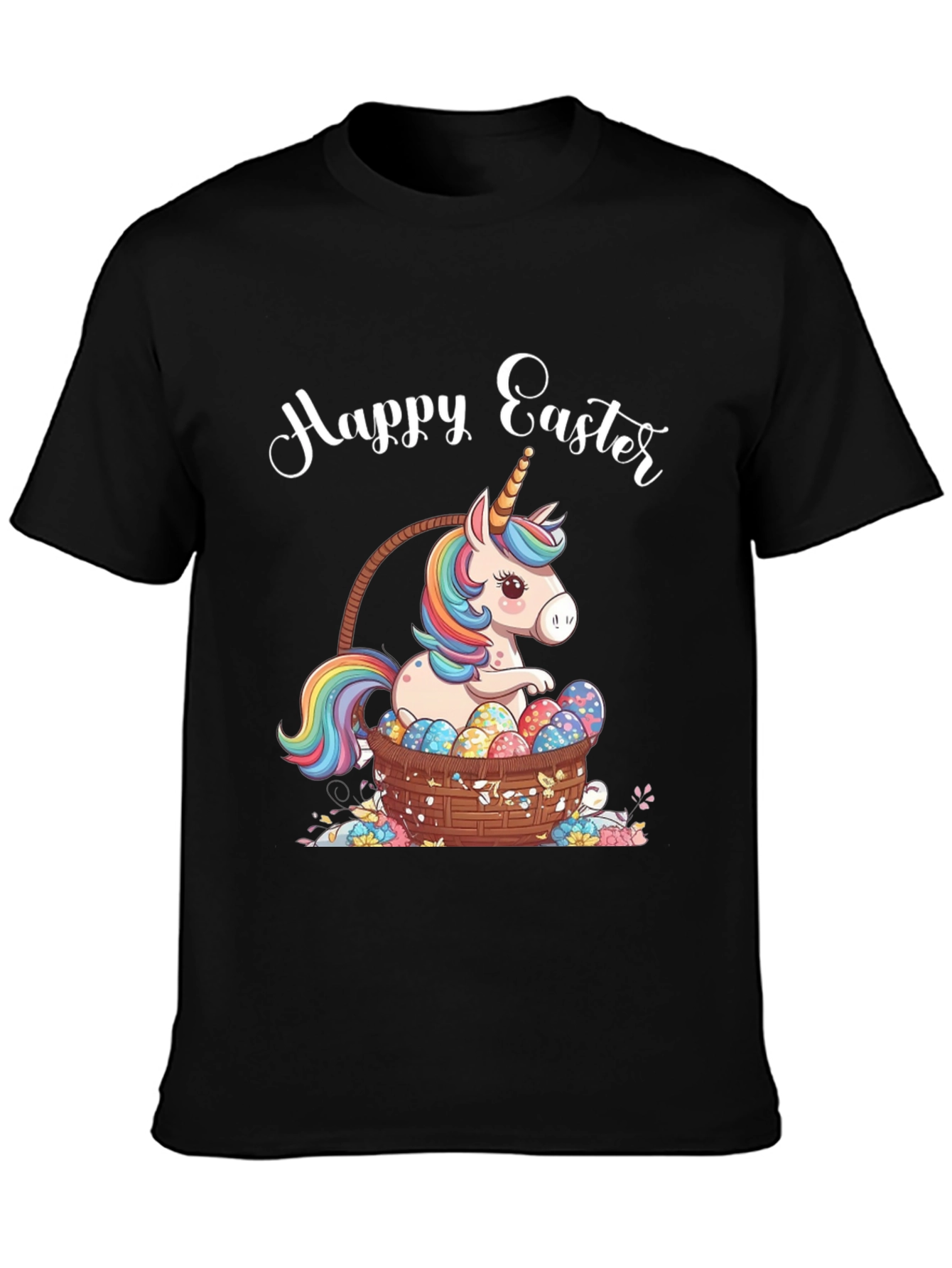 Happy Easter Unicorn Basket T-Shirt
