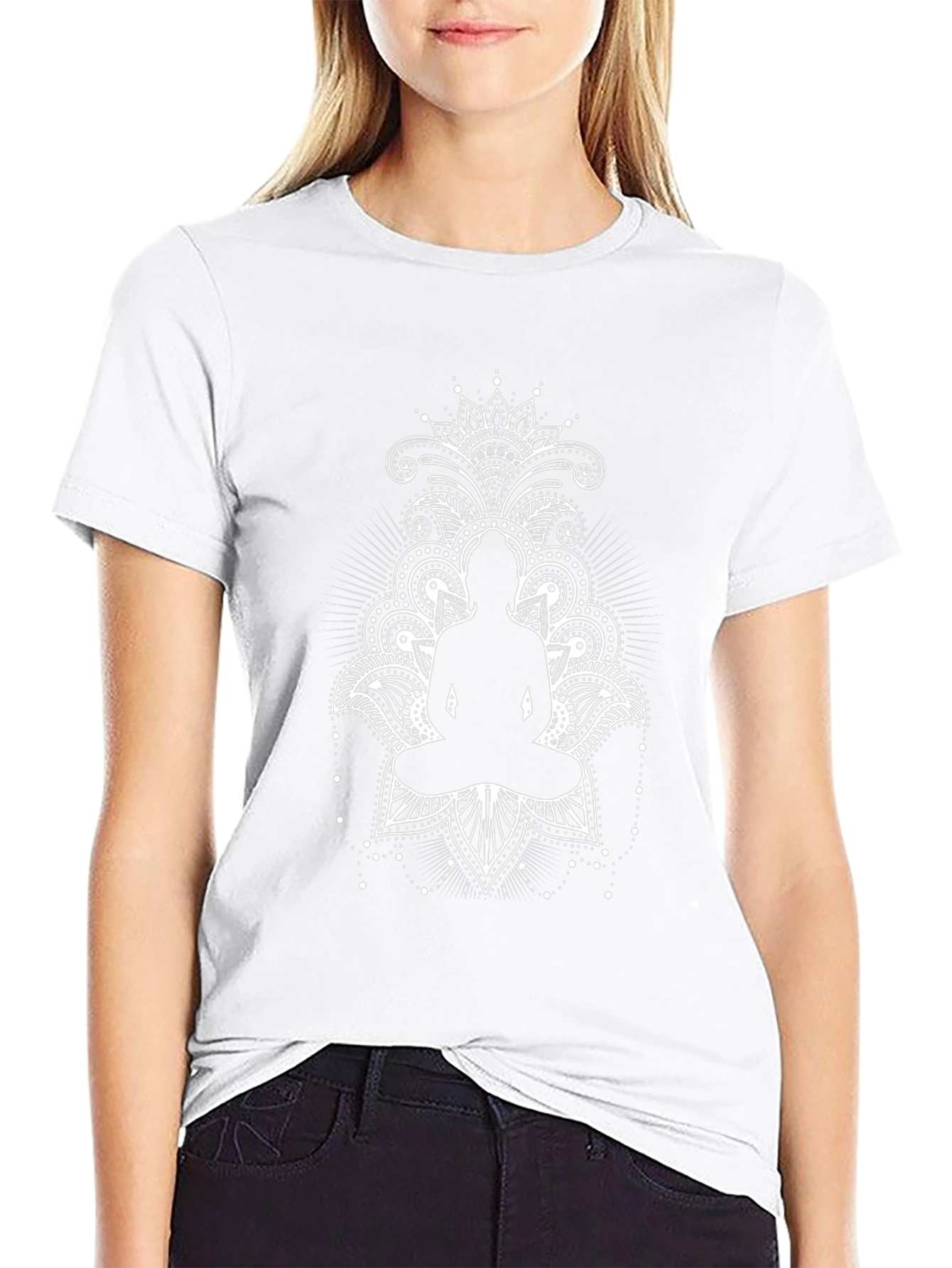 Meditative Buddha Graphic Tee - Black