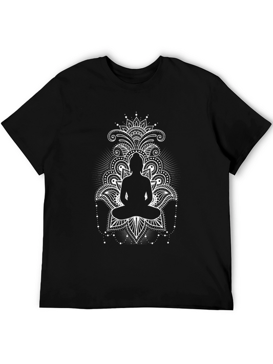 Meditative Buddha Graphic Tee - Black