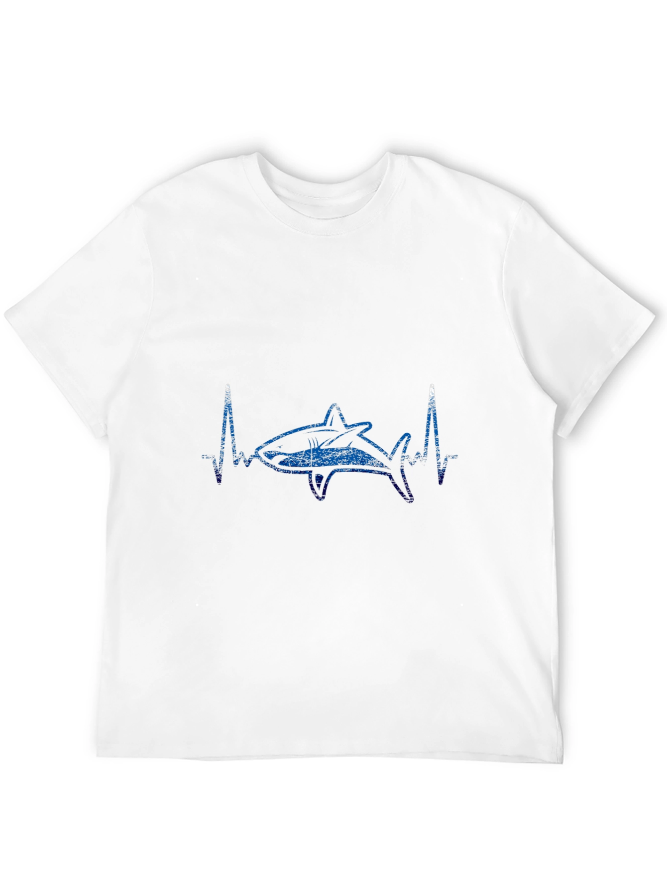 Shark Heartbeat Graphic Tee - Black Cotton T-Shirt