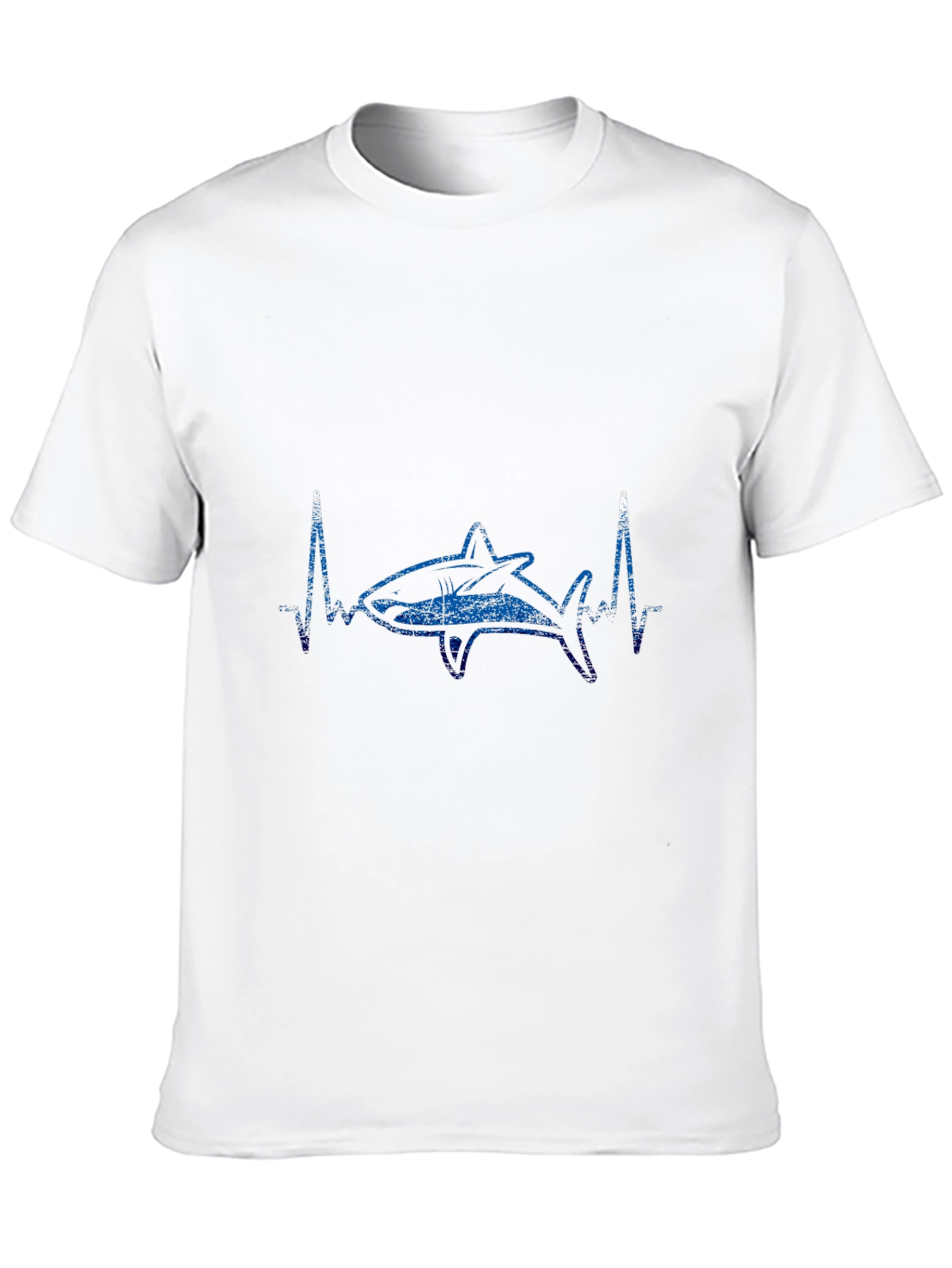 Shark Heartbeat Graphic Tee - Black Cotton T-Shirt