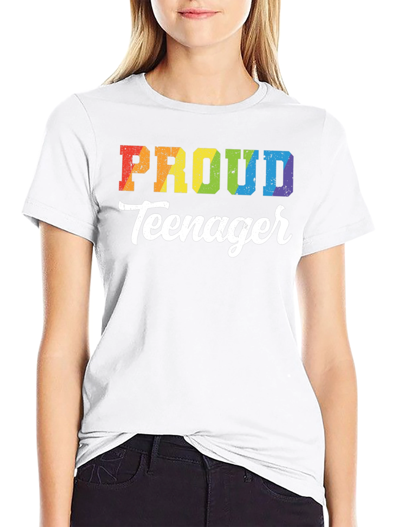 Proud Teenager Rainbow Graphic T-Shirt