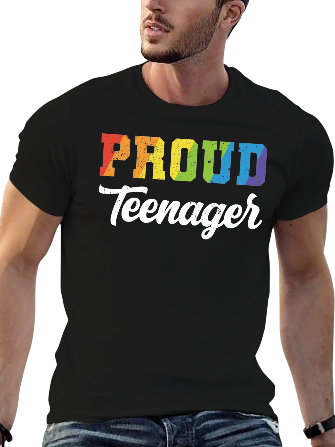 Proud Teenager Rainbow Graphic T-Shirt