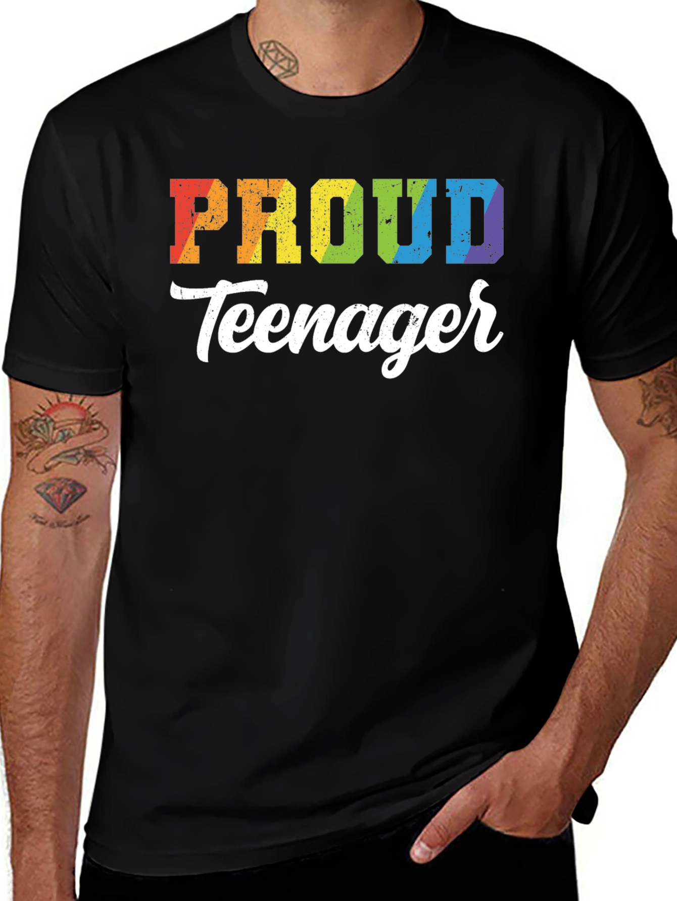 Proud Teenager Rainbow Graphic T-Shirt