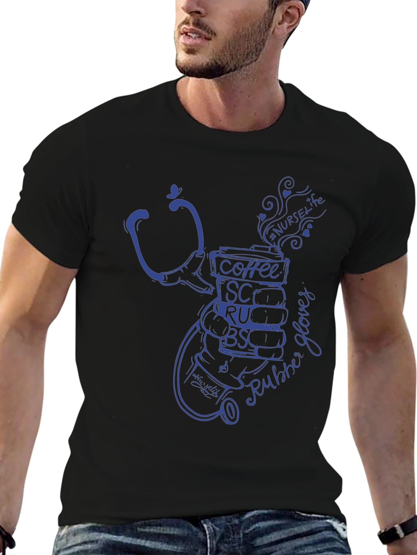 Nurse Life Coffee Stethoscope Graphic Tee