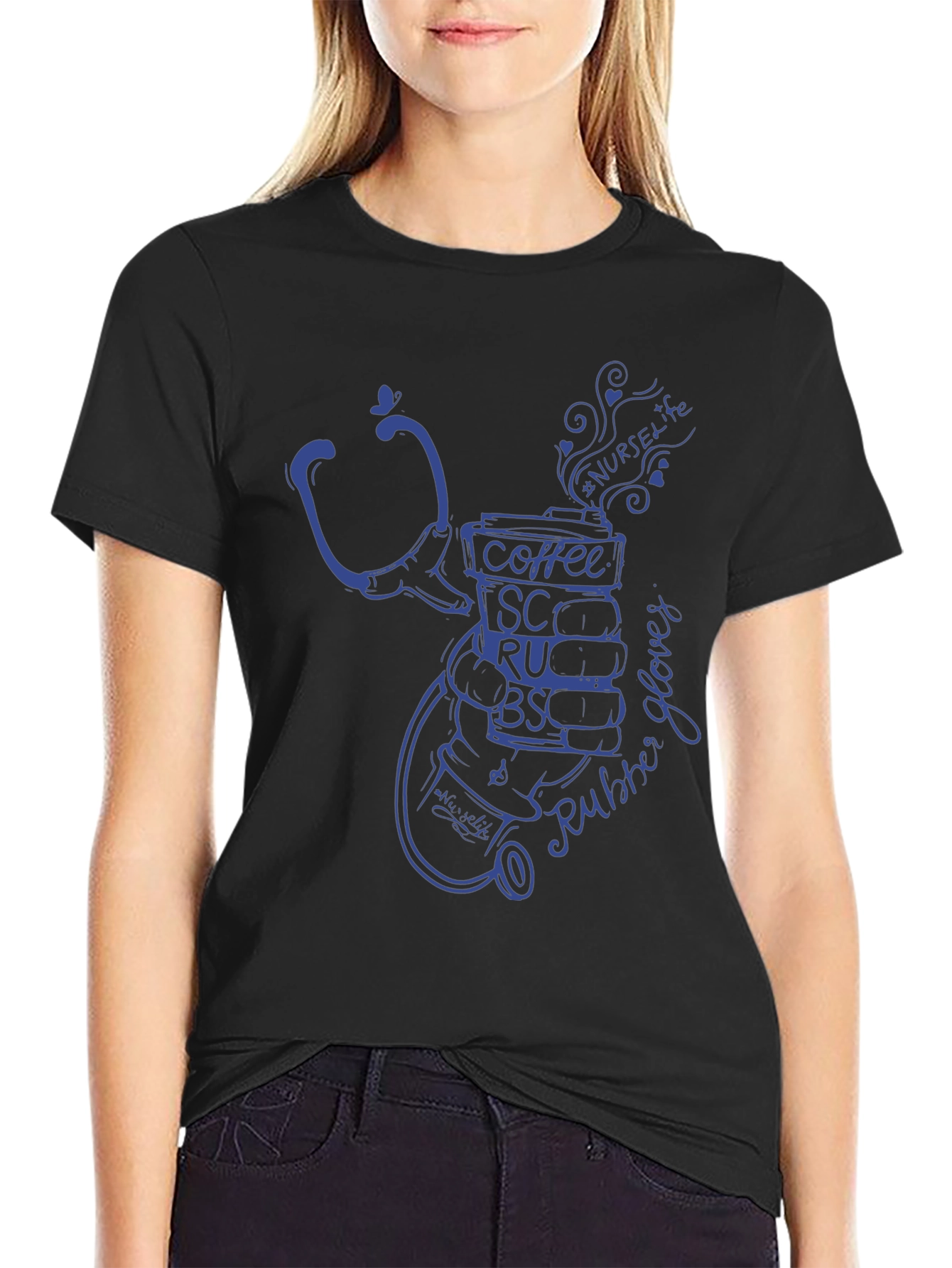 Nurse Life Coffee Stethoscope Graphic Tee