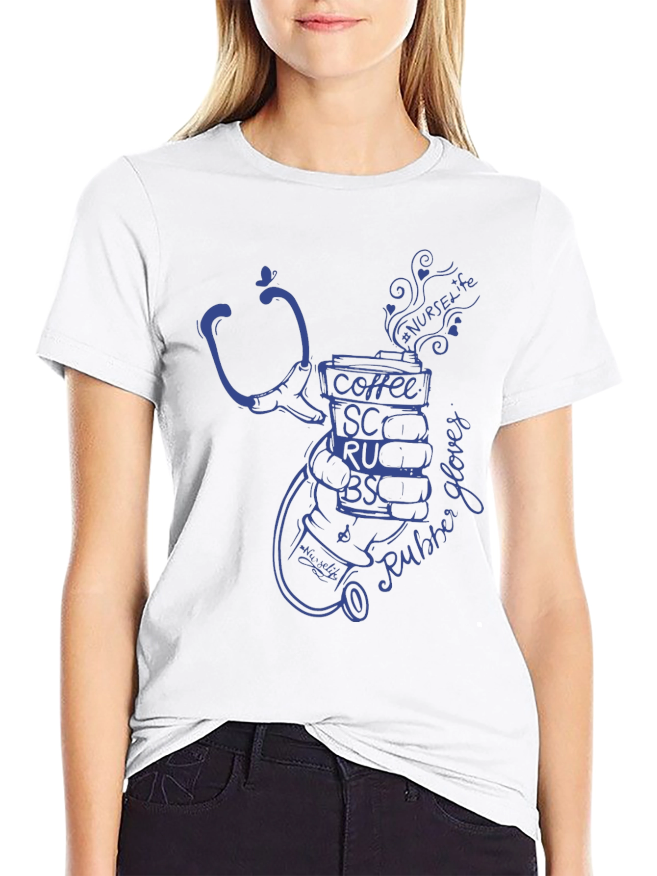 Nurse Life Coffee Stethoscope Graphic Tee