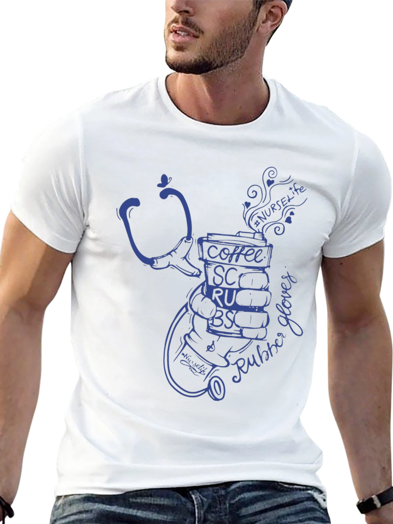 Nurse Life Coffee Stethoscope Graphic Tee