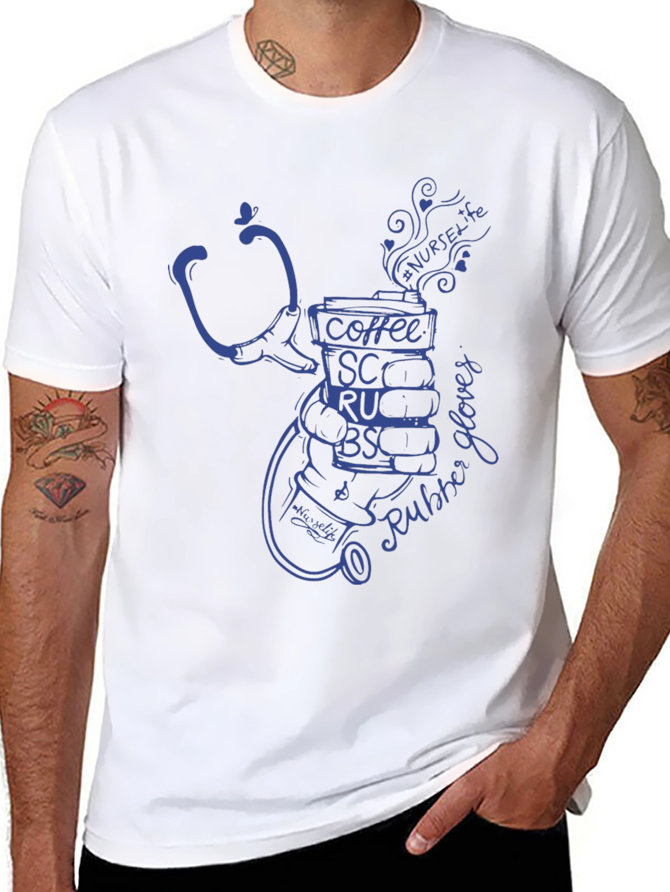 Nurse Life Coffee Stethoscope Graphic Tee