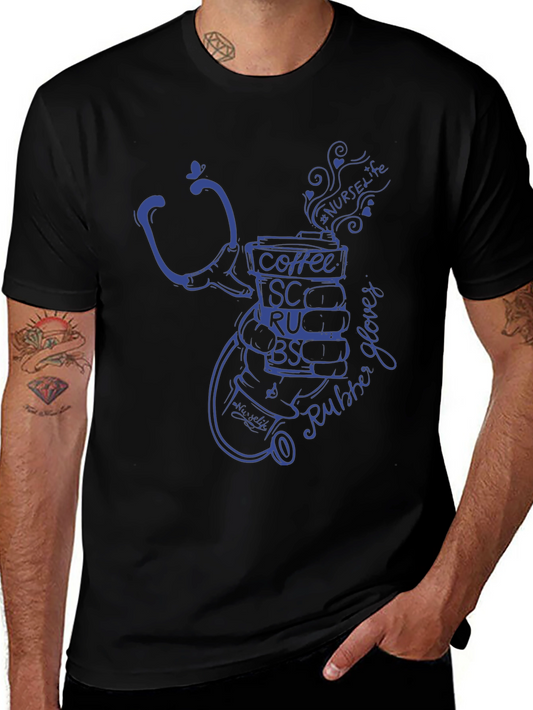 Nurse Life Coffee Stethoscope Graphic Tee