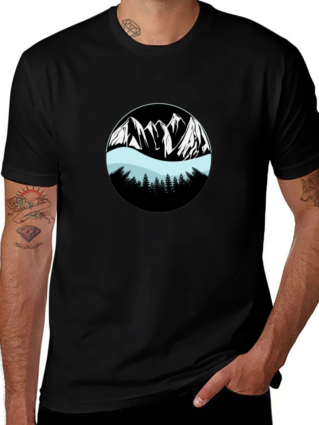 Mountain Graphic Black T-Shirt
