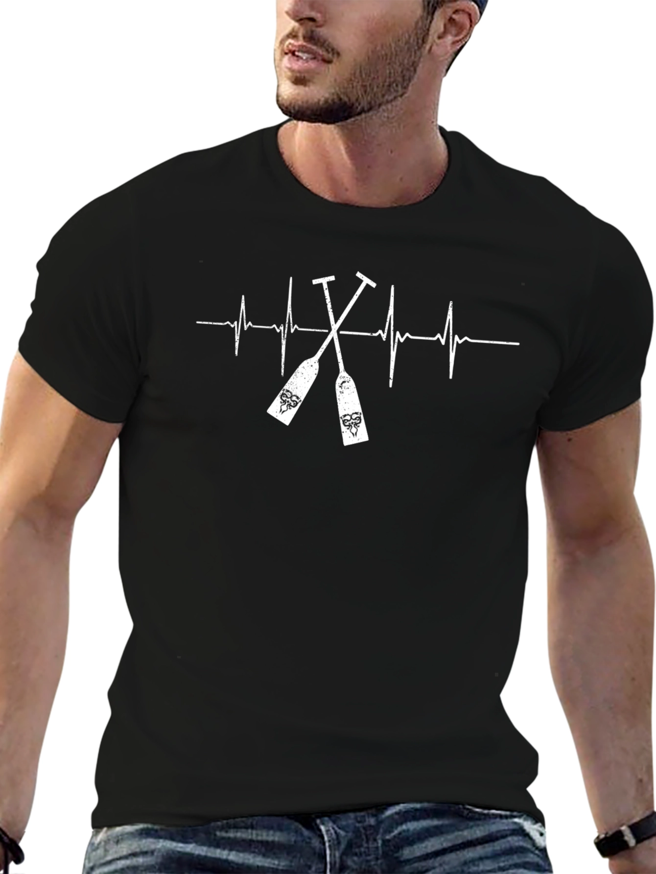 Heartbeat Paddles Graphic Tee - Black