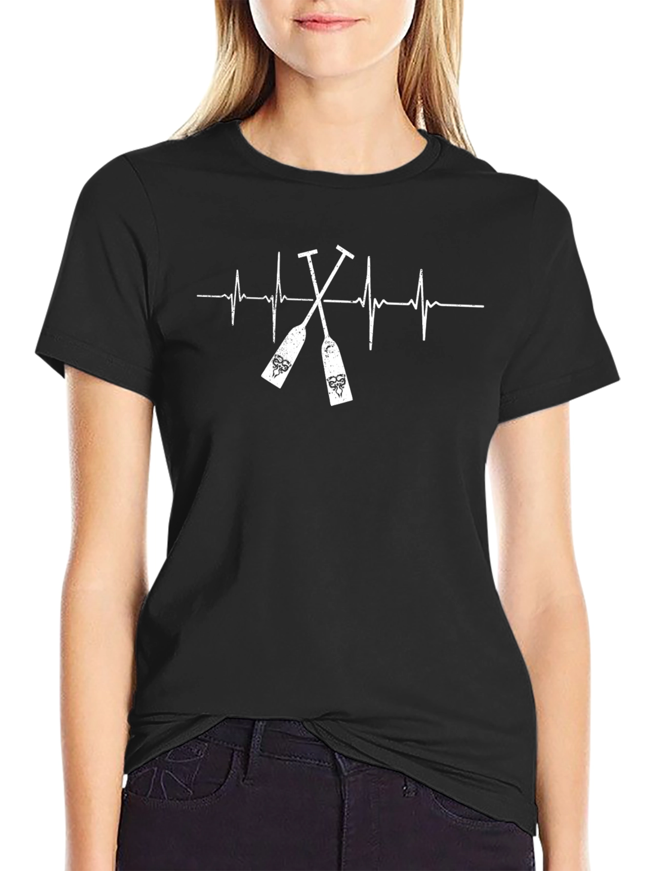 Heartbeat Paddles Graphic Tee - Black