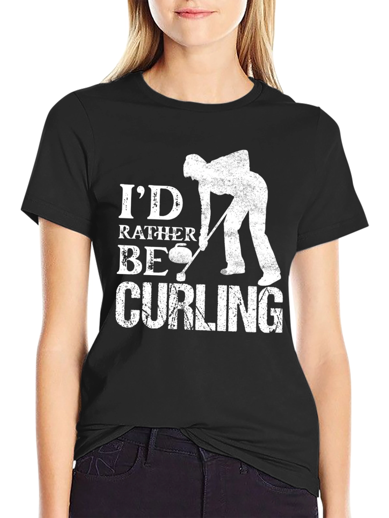 Id Rather Be Curling T-Shirt