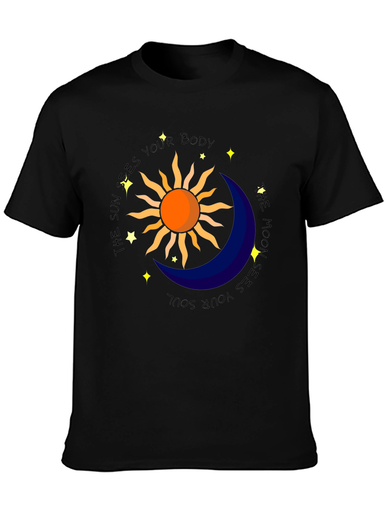 Celestial Sun & Moon Graphic T-Shirt