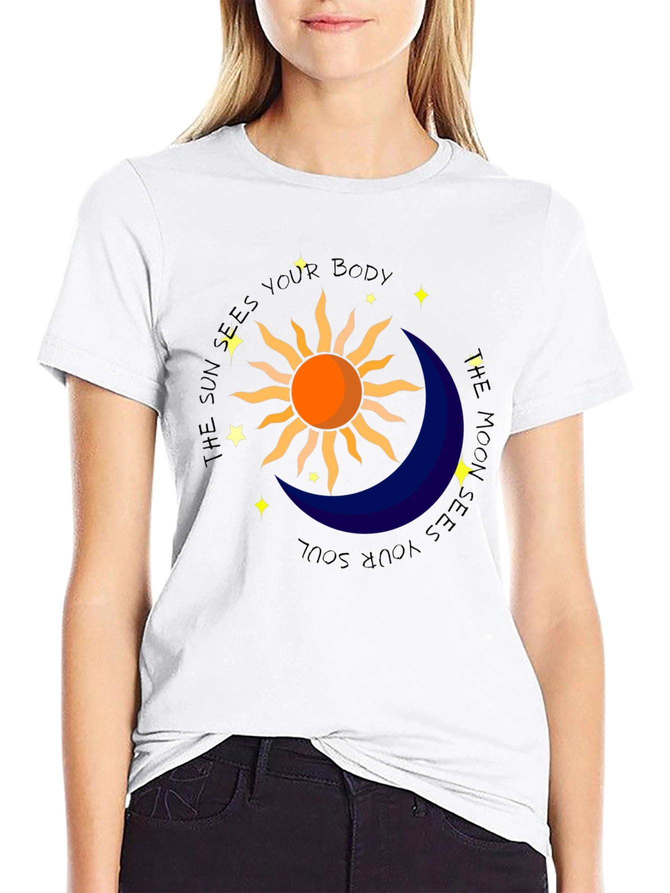 Celestial Sun & Moon Graphic T-Shirt