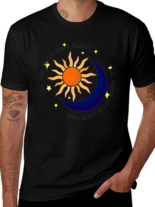 Celestial Sun & Moon Graphic T-Shirt