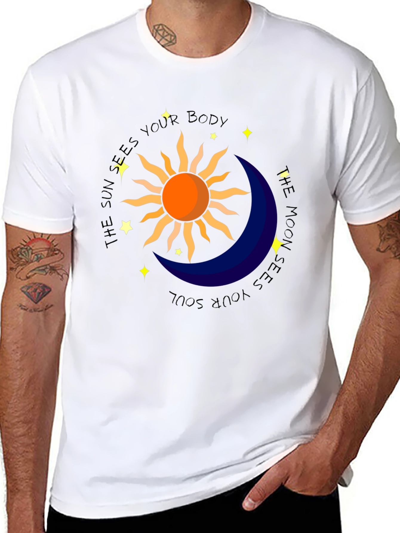 Celestial Sun & Moon Graphic T-Shirt