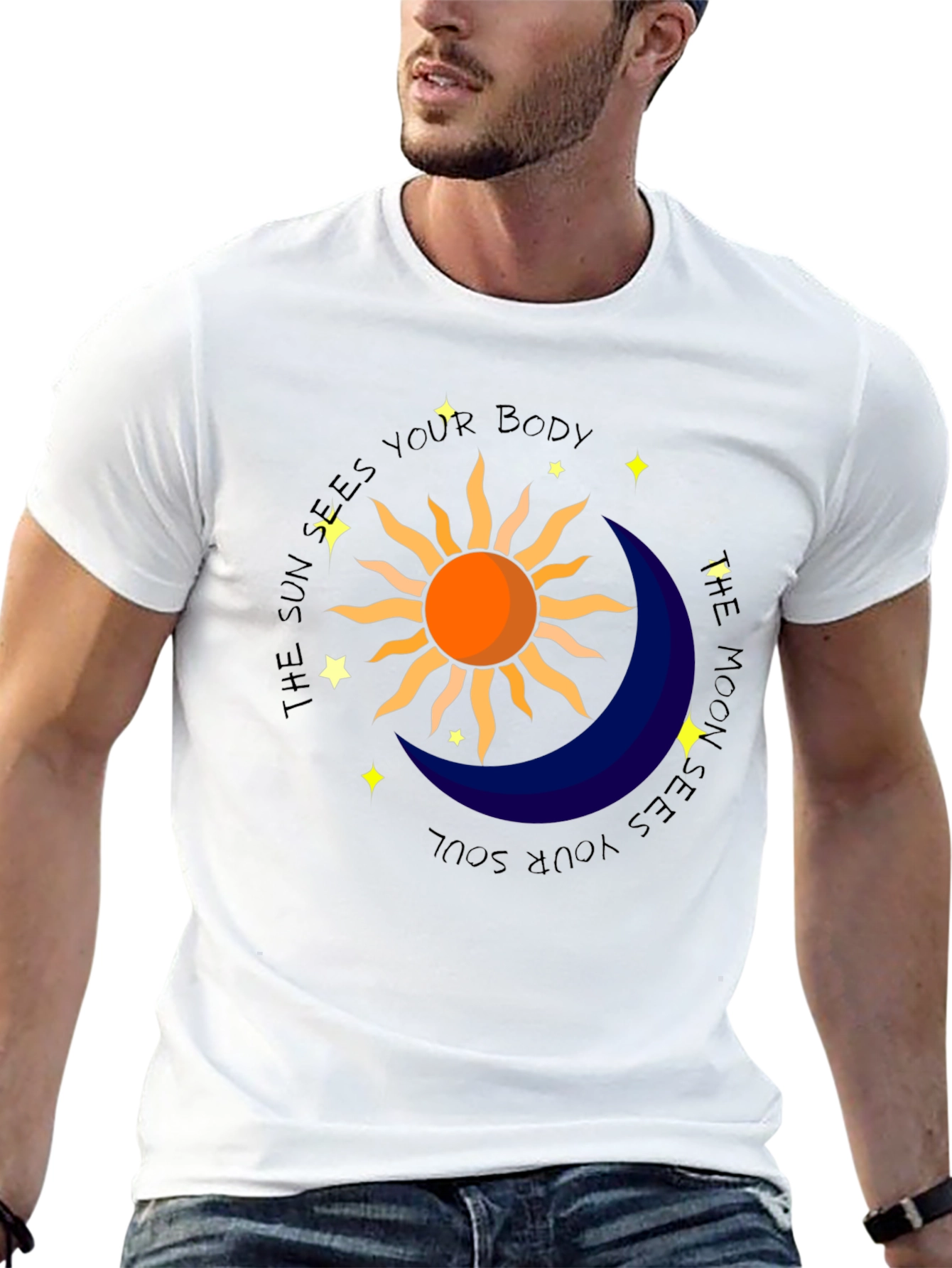 Celestial Sun & Moon Graphic T-Shirt