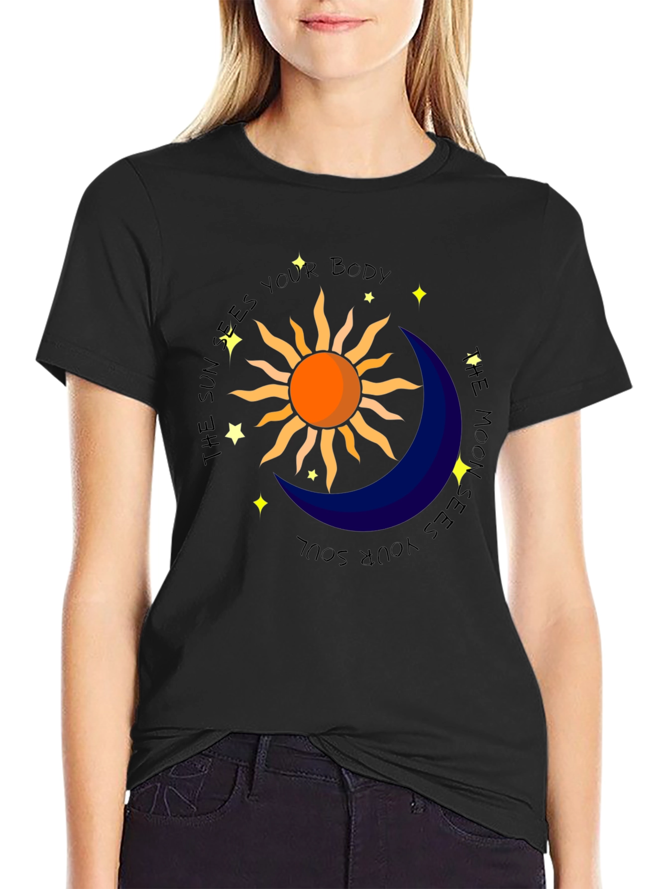 Celestial Sun & Moon Graphic T-Shirt