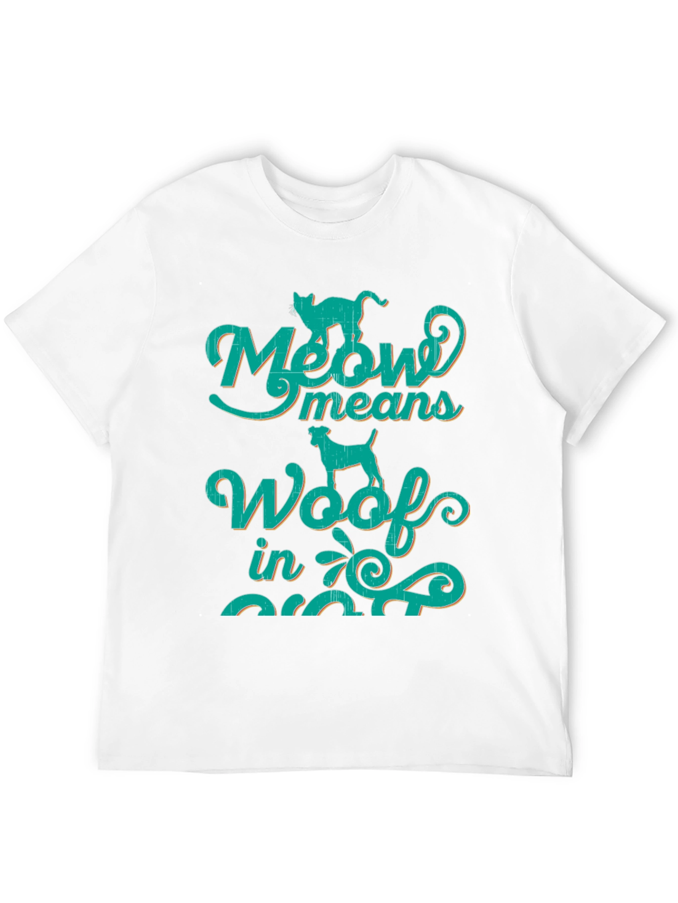 Meow Means Woof in Cat T-Shirt
