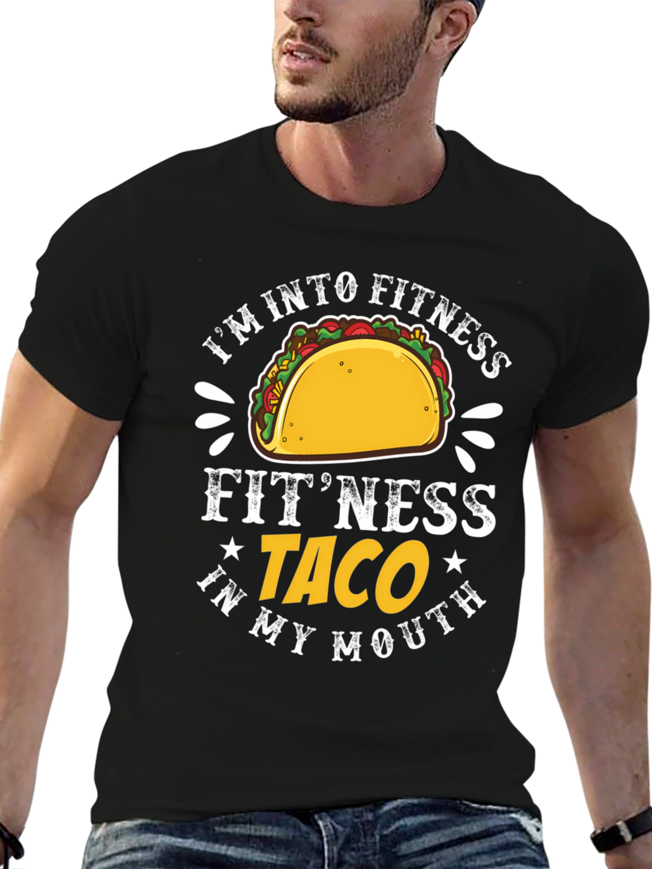 Fitness Taco Graphic T-Shirt - Humorous Tee