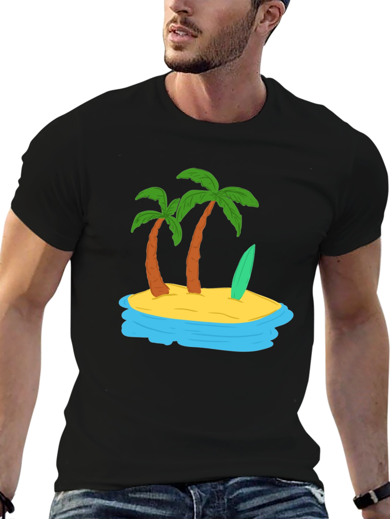 Island Vibes Graphic Tee - Tropical Palm Tree Shirt