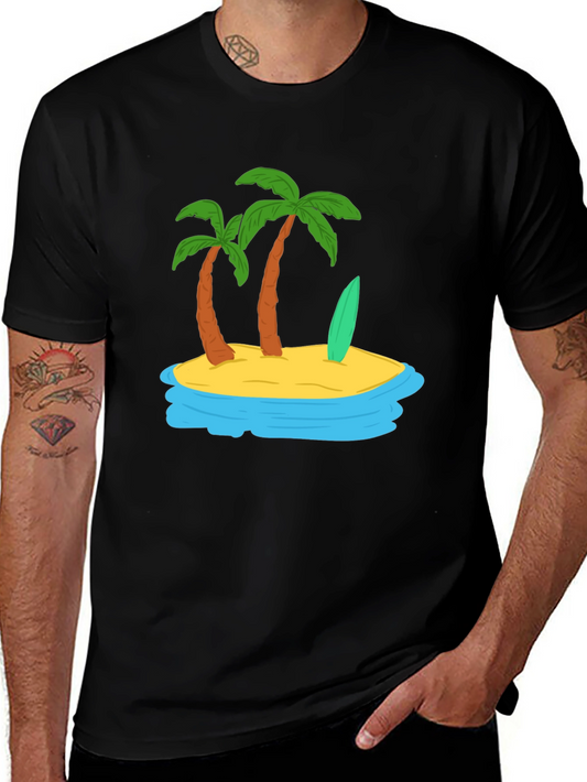 Island Vibes Graphic Tee - Tropical Palm Tree Shirt