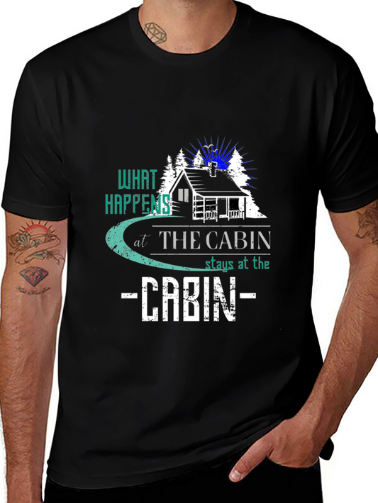 Cabin Vibes T-Shirt - What Happens at the Cabin Stays