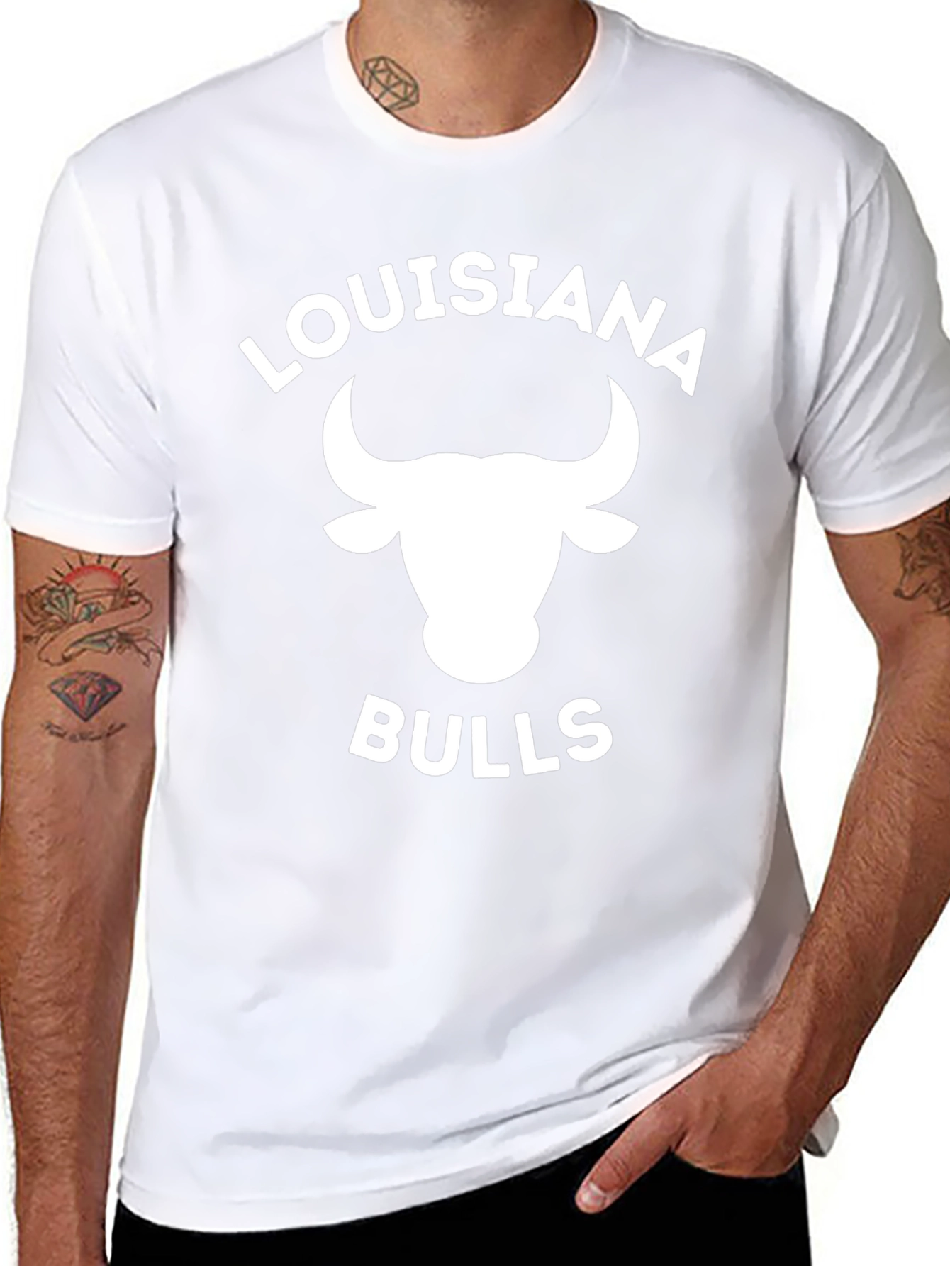 Louisiana Bulls Black Graphic Tee