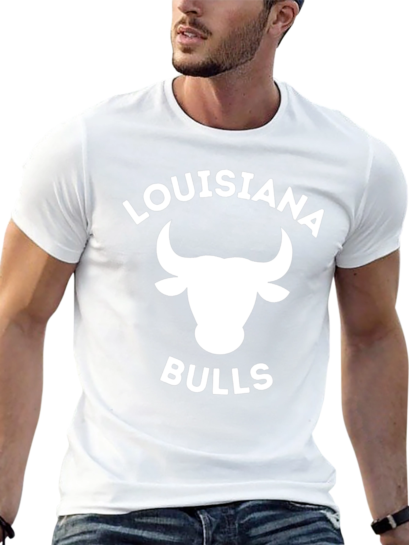Louisiana Bulls Black Graphic Tee