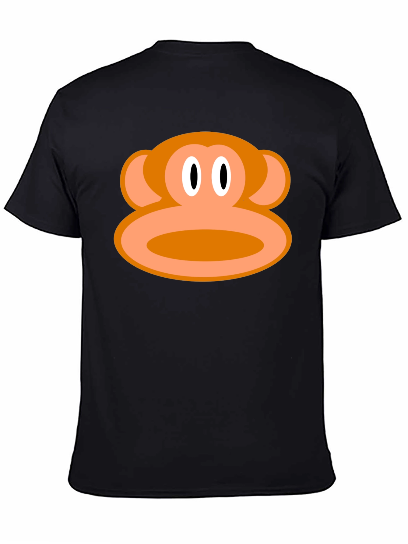 Monkey Face Graphic Tee - Black Cotton T-Shirt
