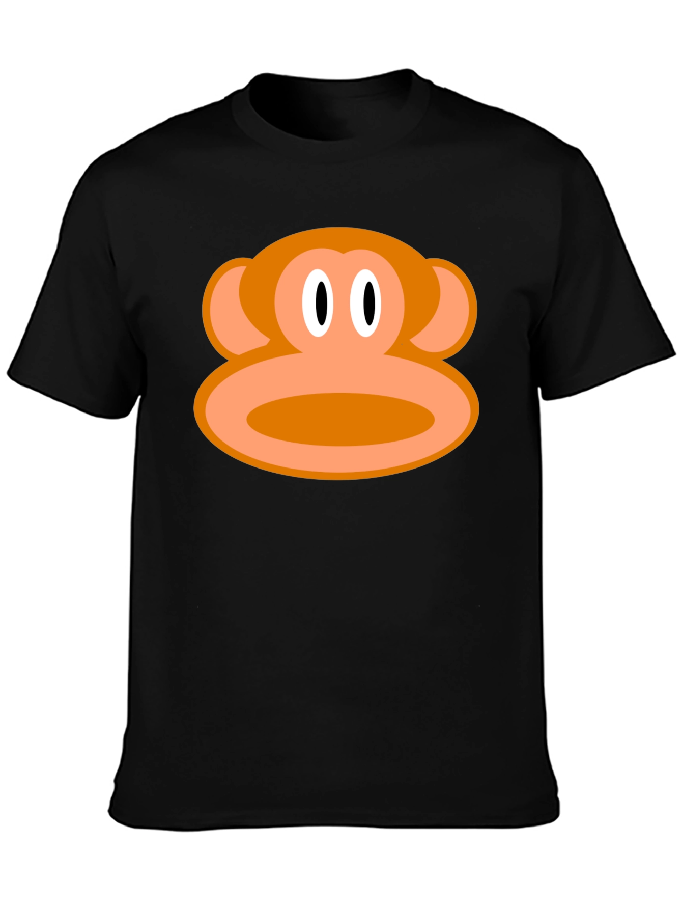 Monkey Face Graphic Tee - Black Cotton T-Shirt
