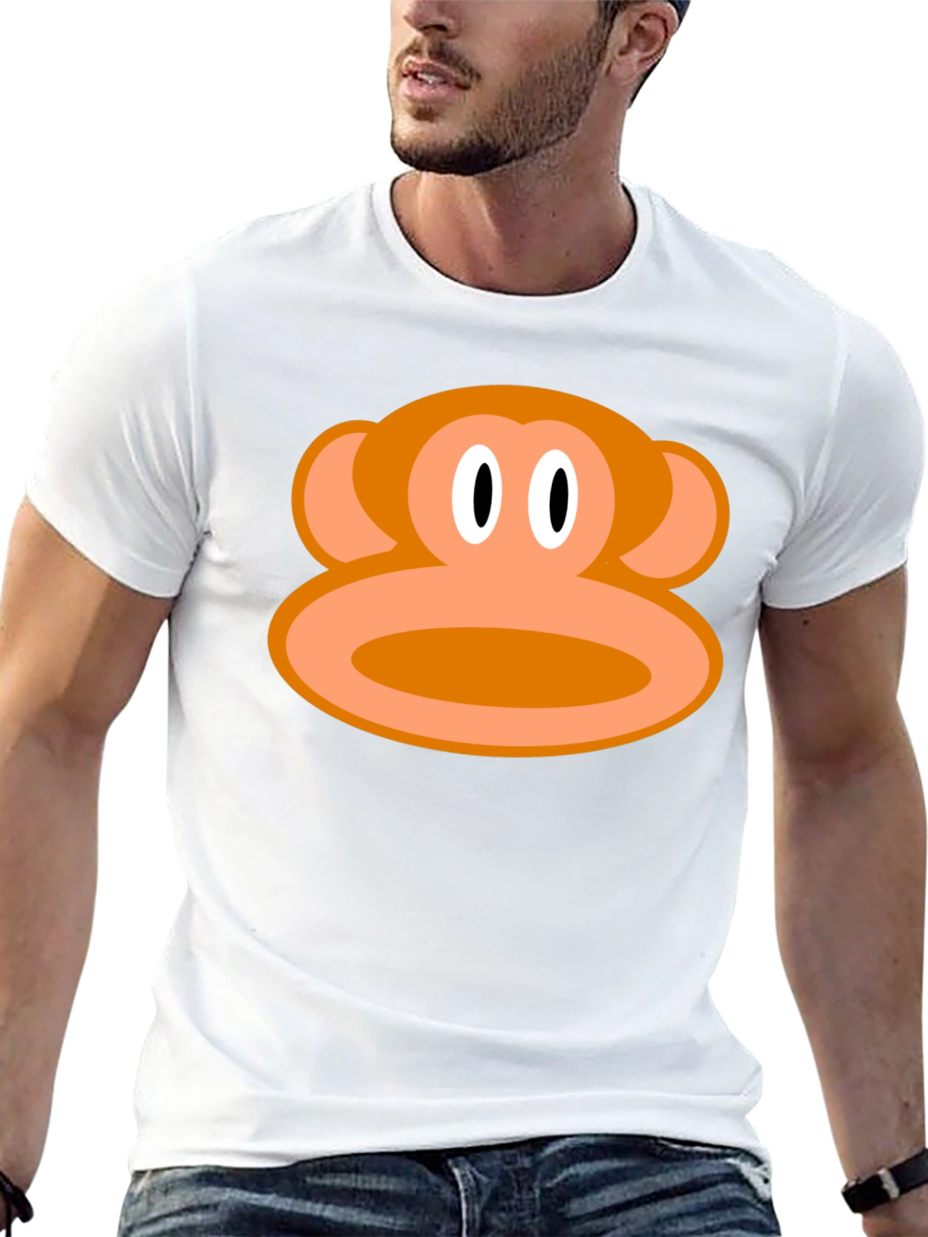 Monkey Face Graphic Tee - Black Cotton T-Shirt