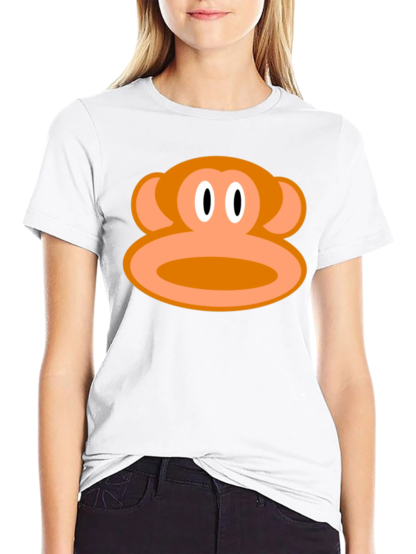 Monkey Face Graphic Tee - Black Cotton T-Shirt