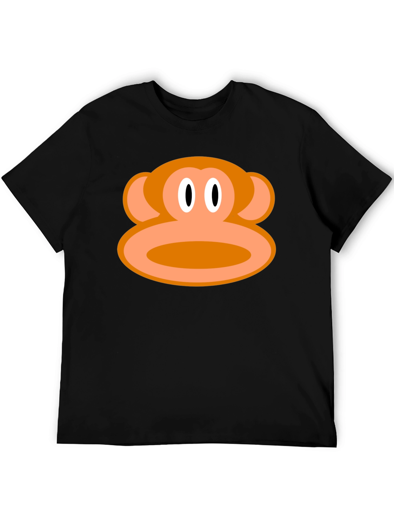 Monkey Face Graphic Tee - Black Cotton T-Shirt
