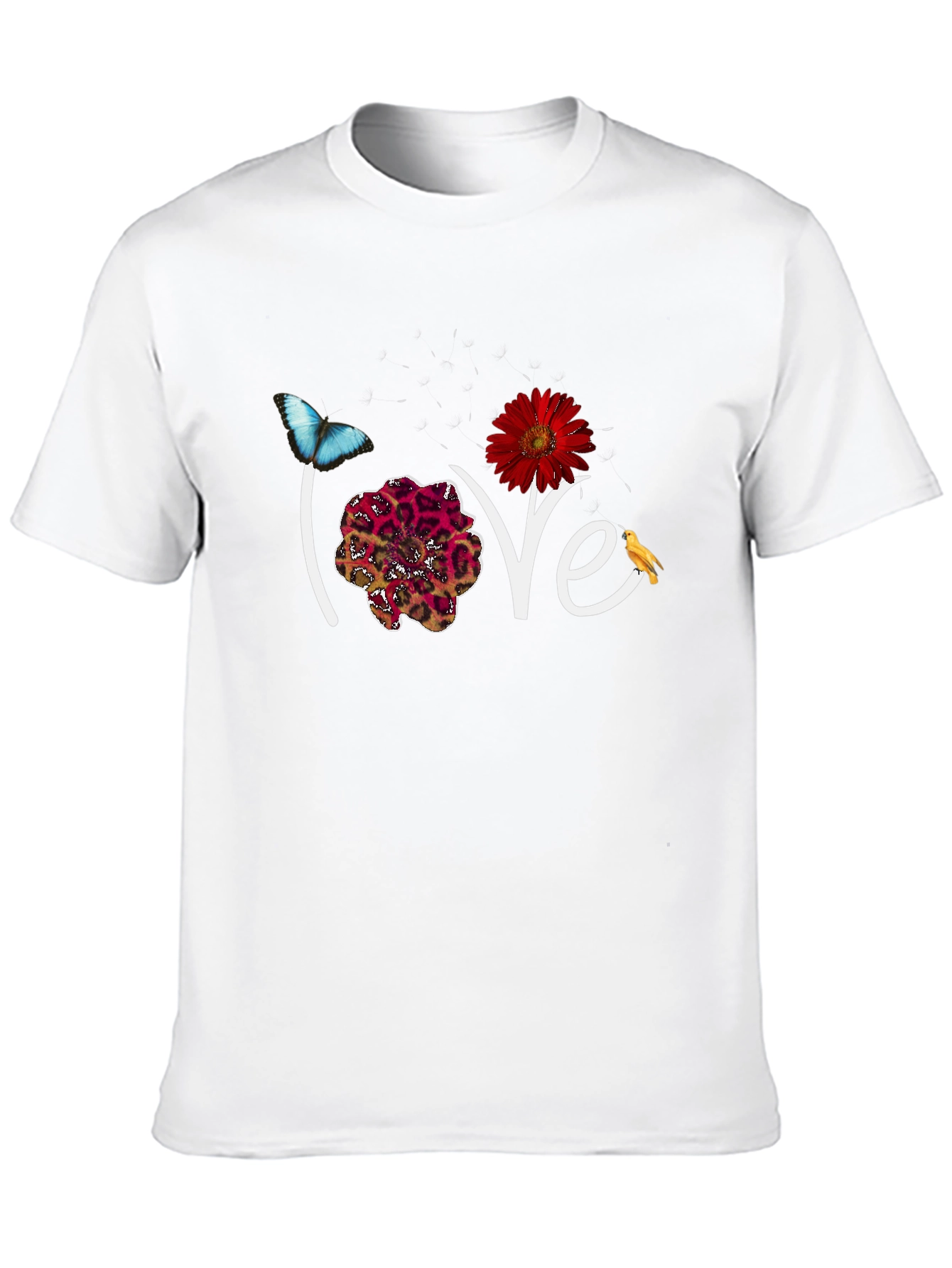 Love Floral Graphic Black T-Shirt