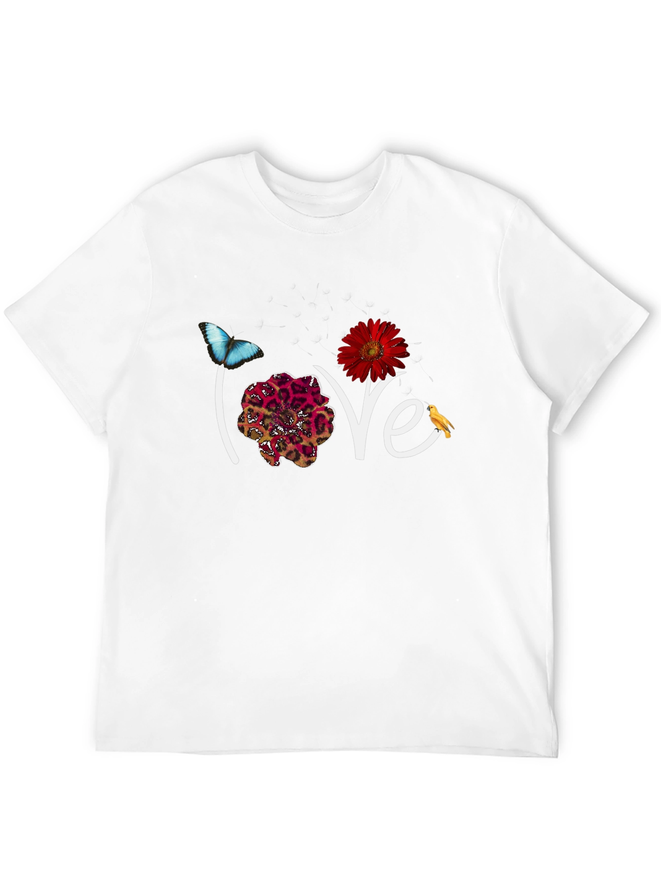 Love Floral Graphic Black T-Shirt