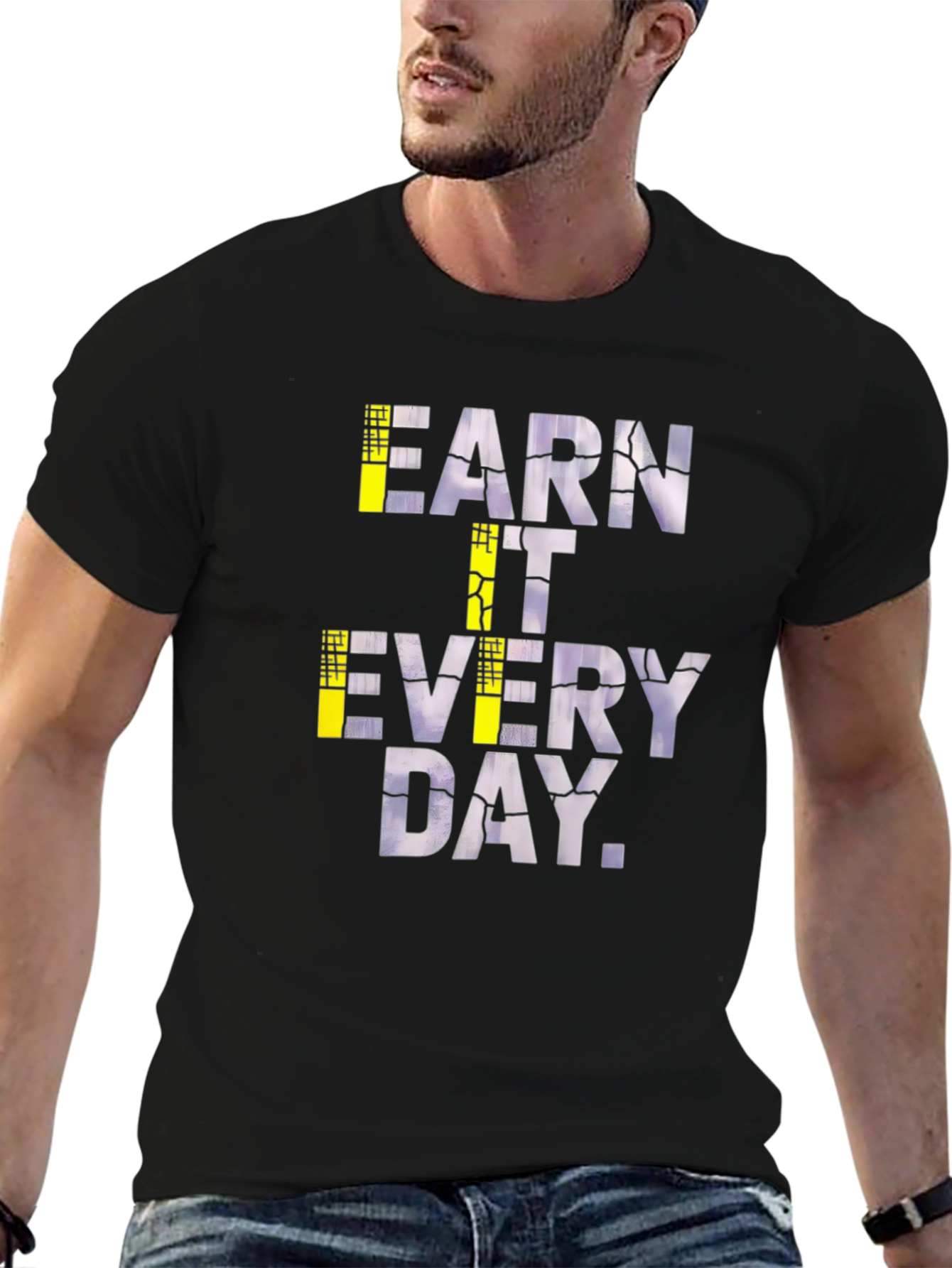 Earn It Every Day Graphic Tee - Black