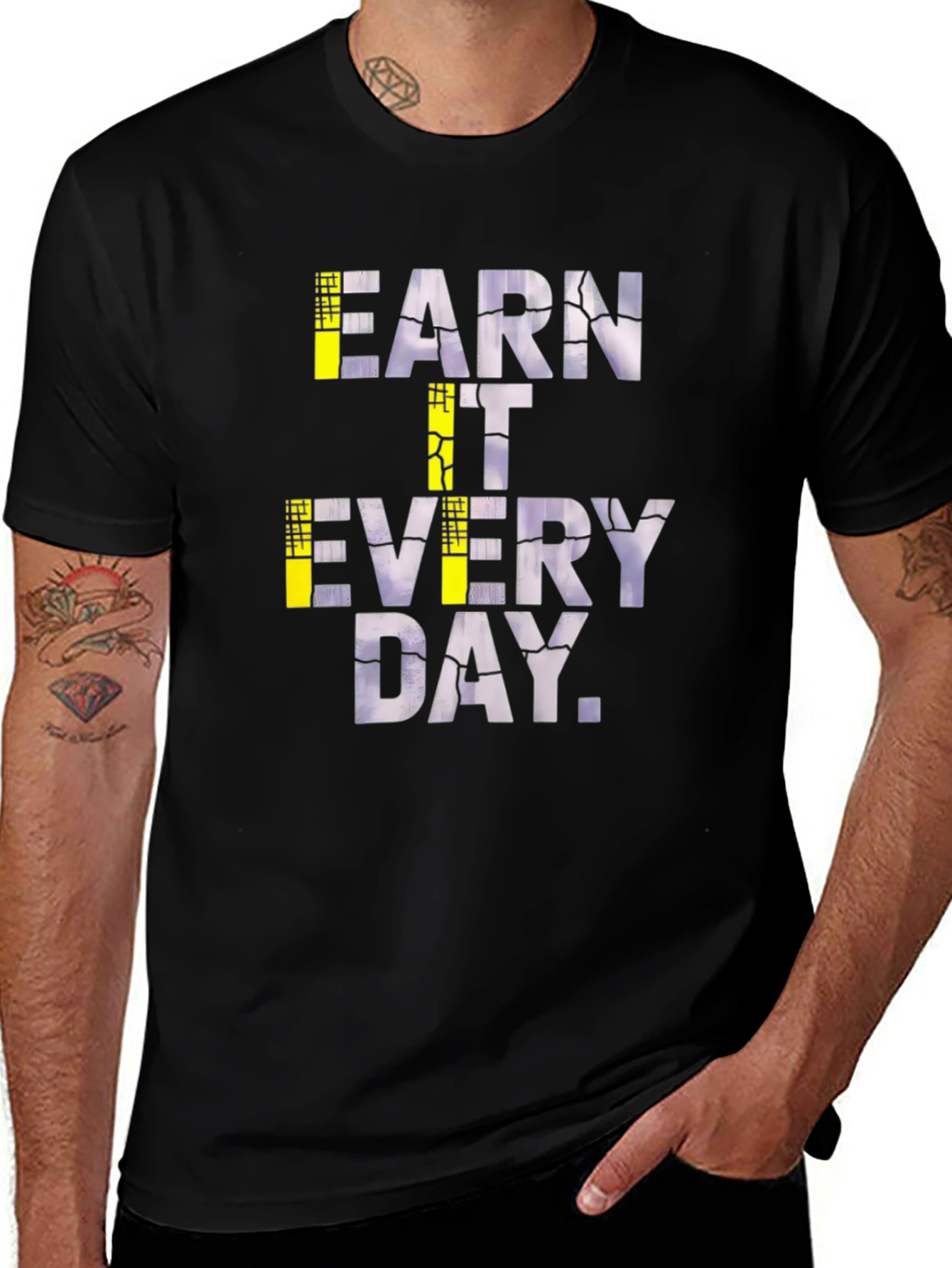 Earn It Every Day Graphic Tee - Black