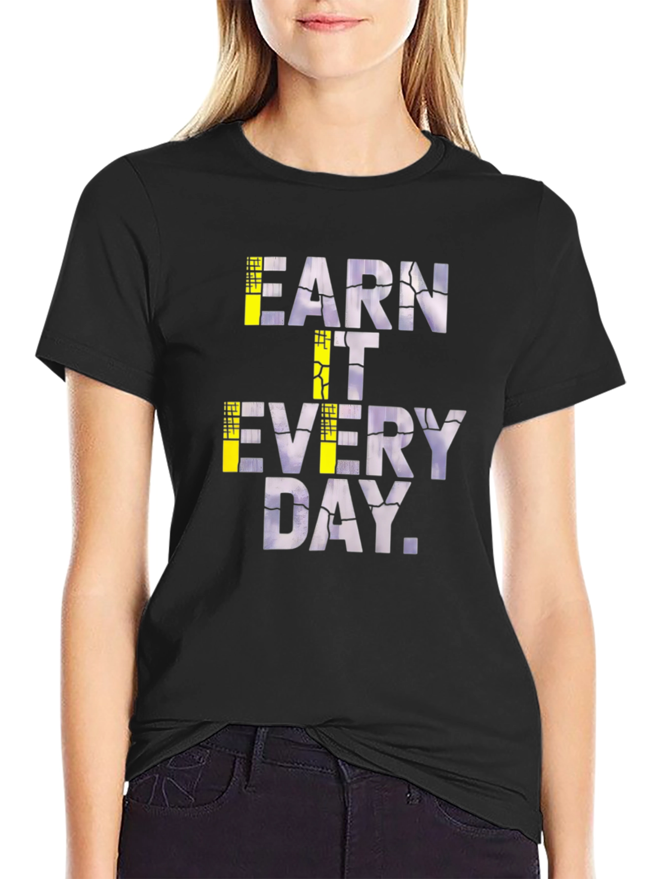 Earn It Every Day Graphic Tee - Black